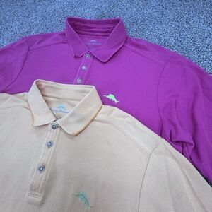 Tommy Bahama Polo Shirt M‎ Mens Short Sleeve Supima Cotton Blend Lot Of 2